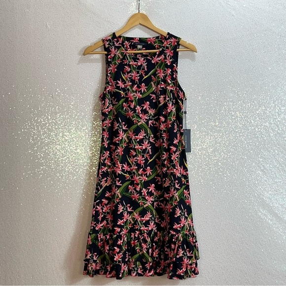 Tommy Hilfiger pullover sleeveless summer floral botanical print dress - Picture 10 of 12